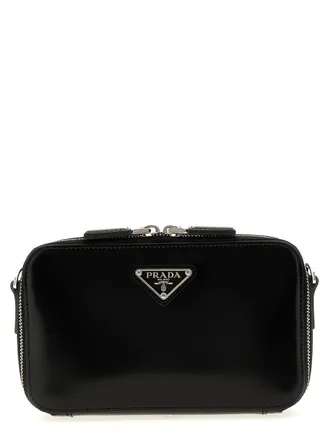 Prada Black Brique crossbody bag