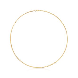 Ross-Simons Italian 2mm 18kt Gold Over Sterling Omega Necklace