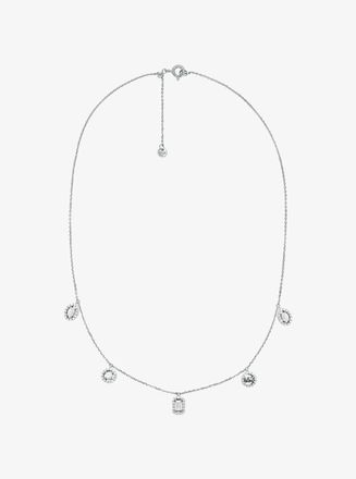 Michael Kors Precious Metal-Plated Sterling Silver Pav&eacute; Mixed Charms Necklace