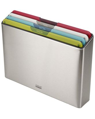 Joseph Joseph Folio Icon Steel 4Pc Cutting Board Set With Stainless Steel Storage Case