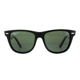 Ray-Ban Rectangle Black Green Polarized Wayfarer 2140 Sunglasses