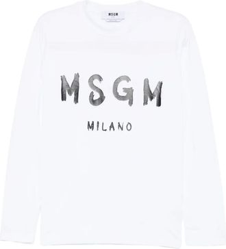 Msgm T-shirt con stampa logo - Bianco