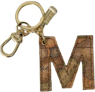 Alviero Martini 1A Classe Keyrings, female, Beige, Size: ONE SIZE Map Print Keychain Charm Leather Cotton