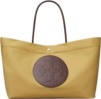 Tory Burch Ella Twist Nylon Tote - Dames - Shoppers - Beige - ONE Size - Nylon - Tassen