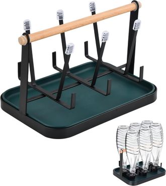 OEM Escurridor De Biberones De Acero Inoxidable, Con Capacidad Para 6 Biberones, Bandeja Antigoteo Extra&iacute;ble, Antivuelco Y Compatible Con La Mayor&iacute;a De Bi