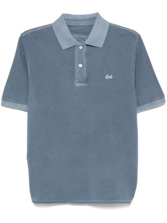ERL logo-patch polo shirt - men - Cotton - L - Blue