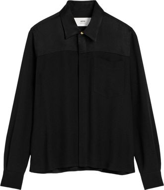 Ami long-sleeved contrasted shirt - Black