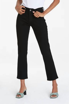 Dear John Denim Blair Mid Rise Straight Ankle Jeans In Black Arrow