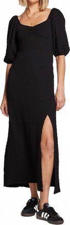 Saltwater Luxe Fullmer Crinkle Midi Dress In Black