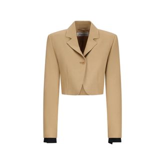 Max Mara Blazers, female, Beige, Size: 2XS Buono Cropped Blazer