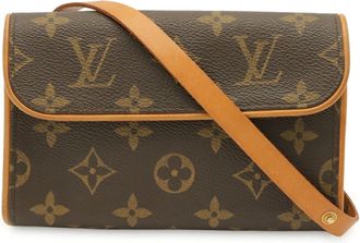 Louis Vuitton Brown Monogram Clutch Bag Pochette Pouch (Pre-Owned)