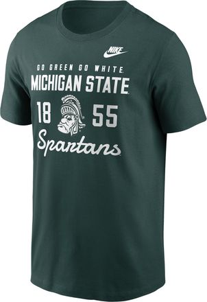 Nike Michigan State Legacy Stacked Est Nike Mens College T-Shirt in Green | N1993EYMSV-AZ2