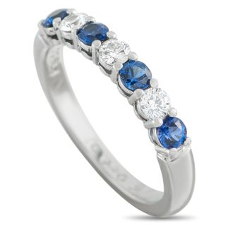 Tiffany & Co. Platinum Diamond and Sapphire Band Ring TI30-060526