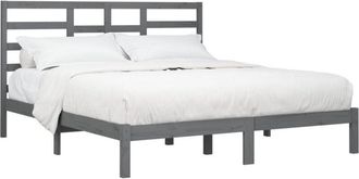vidaXL Bed Frame without Mattress Grey Solid Wood 200x200 cm Vidaxl