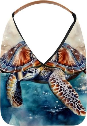 Generic Sea Turtle Reusable Lightweight Grocery Bags - Foldable Into Compact Pouch, Washable & Sturdy, Multipurpose for Shopping and Travel