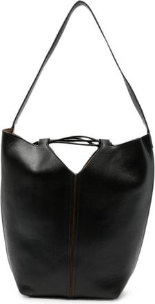 Hereu Tassen, Dames, Zwart, ONE Size, Leer, Riba Leren Bucket Bag