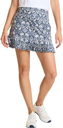Tommy Bahama Sierra Sun Tropical Reflection Pleated Skirt in Dk Bluestone at Nordstrom, Size X-Small