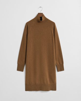 GANT Women Knitted Superfine Lambswool Dress (XS) WARM KHAKI