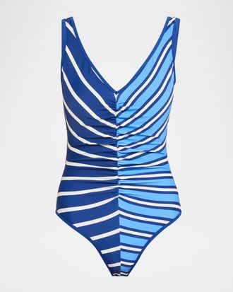 Solid & Striped The Lucia Striped One-Piece Swimsuit