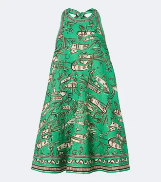 Alemais Al&eacute;mais Fish Sticks printed linen minidress