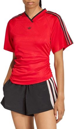 adidas Originals Side Ruched Jersey in Better Scarlet at Nordstrom, Size X-Small