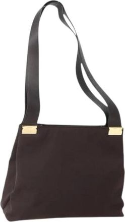 Ferragamo Pre-owned Shoulder Bags, female, Brown, Size: ONE SIZE Pre-owned Canvas Shoulder Bag