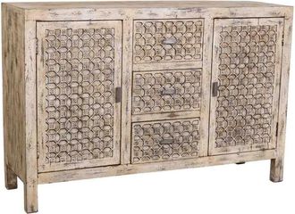 Wanderlust Deco Aparador de madera artesanal envejecido 135 x 40 x 90h cm