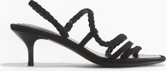 H&M Hohe Sandaletten aus Veloursleder - Schwarz