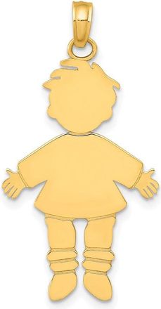 Diamond2Deal 14k Yellow Gold Flat Engravable Boy Charm