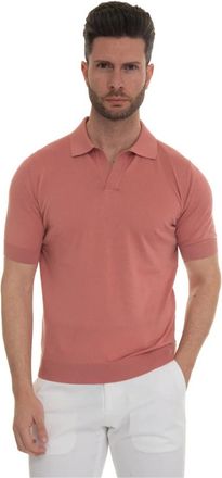 Hindustrie Tops, Heren, Rood, M, Katoen, Slim Fit Polo Shirt