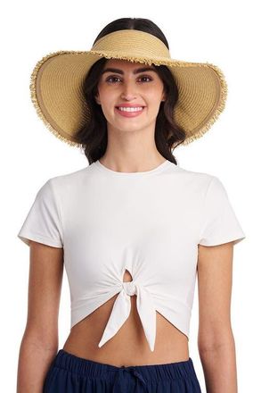 Coolibar Frayed Rolled Visor, UPF 50+ Sun Protection in Natural at Nordstrom