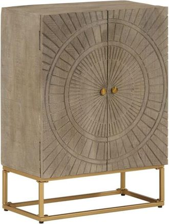 vidaXL vidaXL Credenza 55x30x76 cm in Legno Massello di Mango e Ferro