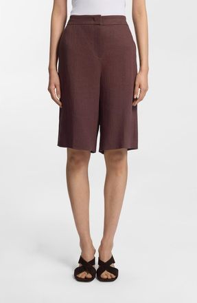 BOSS Tianala Wide Leg Shorts in Mocha at Nordstrom, Size 14