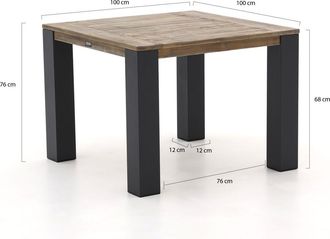 Rough Country Rustic Furniture ROUGH-X dining tuintafel 100x100x76cm