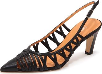Lella Baldi Lt 970 Slingback Pump - Dames - Pumps - Zwart - 36 EU - Leer - Schoenen