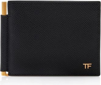 Tom Ford Mens Small Grain Leather T Line Clip Black - Size: OS