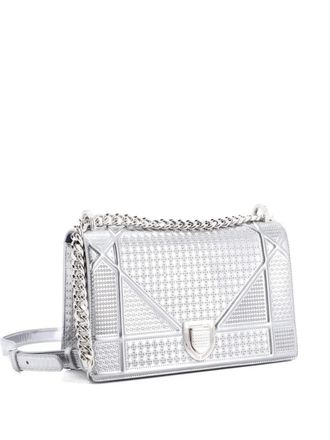 Dior Diorama Flap Bag Cannage Embossed Calfskin Small shoulder bag - Zilver