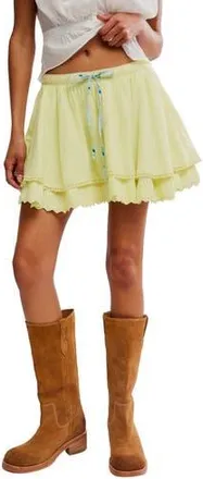 Free People Tulip Layered Miniskirt in Lemon Water at Nordstrom Rack, Size X-Large