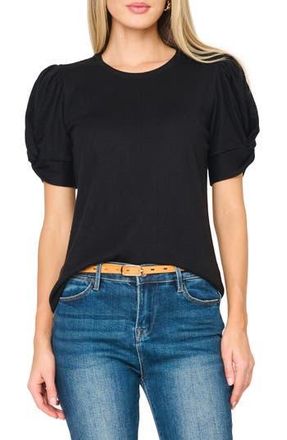 Gibsonlook Twist Puff Sleeve Luxe T-Shirt in Black at Nordstrom Rack, Size Xx-Small