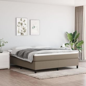 vidaXL Vidaxl - Cama Box Spring Con Colch&oacute;n Tela Gris Taupe 160x200 Cm