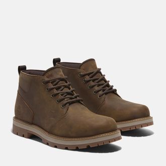 Timberland Schn&uuml;rboots TIMBERLAND BRITTON ROAD MID LACE UP WATERPROOF CHUKKA BOOT, Herren, Gr. 43, braun (rust full grain), Leder, Synthetik, Schuhe Schn&uuml;rboots,