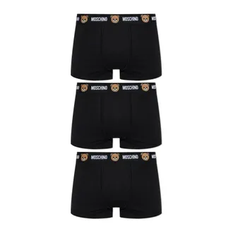 Moschino Ondergoed, Heren, Zwart, XL, Katoen, Boxer Briefs Drie-Pack
