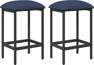 vidaXL Taburete De Bar 2 Uds. Azul 40 X 32 X 64 Cm Vidaxl