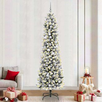 vidaXL Rbol De Navidad Delgado Blanco 240 Cm Pvc Vidaxl