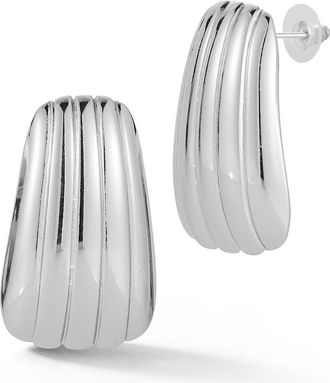 Glaze Jewelry Ribbed Stud Earrings in Silver at Nordstrom Rack