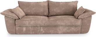 Sia Home Sof&aacute; cama 3 plazas terciopelo de pana XXL topo 230 cm