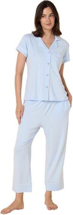The Cats Pajamas Pima Knit Capri Set in Classic Powder Blue at Nordstrom, Size X-Small