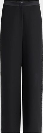 Giorgio Armani Wide-Leg Beaded Silk Tuxedo Pants