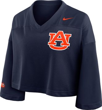 Nike Auburn Jersey Nike Womens Dri-FIT College Cropped Top in Blue | 03O341SAUN-V4C
