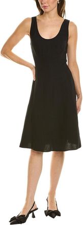 Vince Paneled Linen-Blend Tank A-Line Dress
